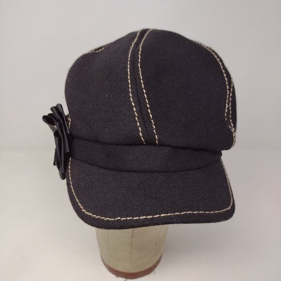 Womens Charming Charlie Newsboy Mushroom Hat OS Black Bow Polyester Logo - Picture 3 of 9